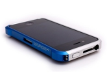 Бампер для iPhone 4/4S алюминий сине-серебряный